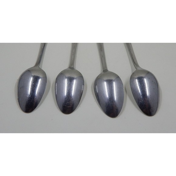 Reed And Barton Rebacraft Teaspoons Crest Pattern Stainless Korea Set of 4 - Picture 8 of 10